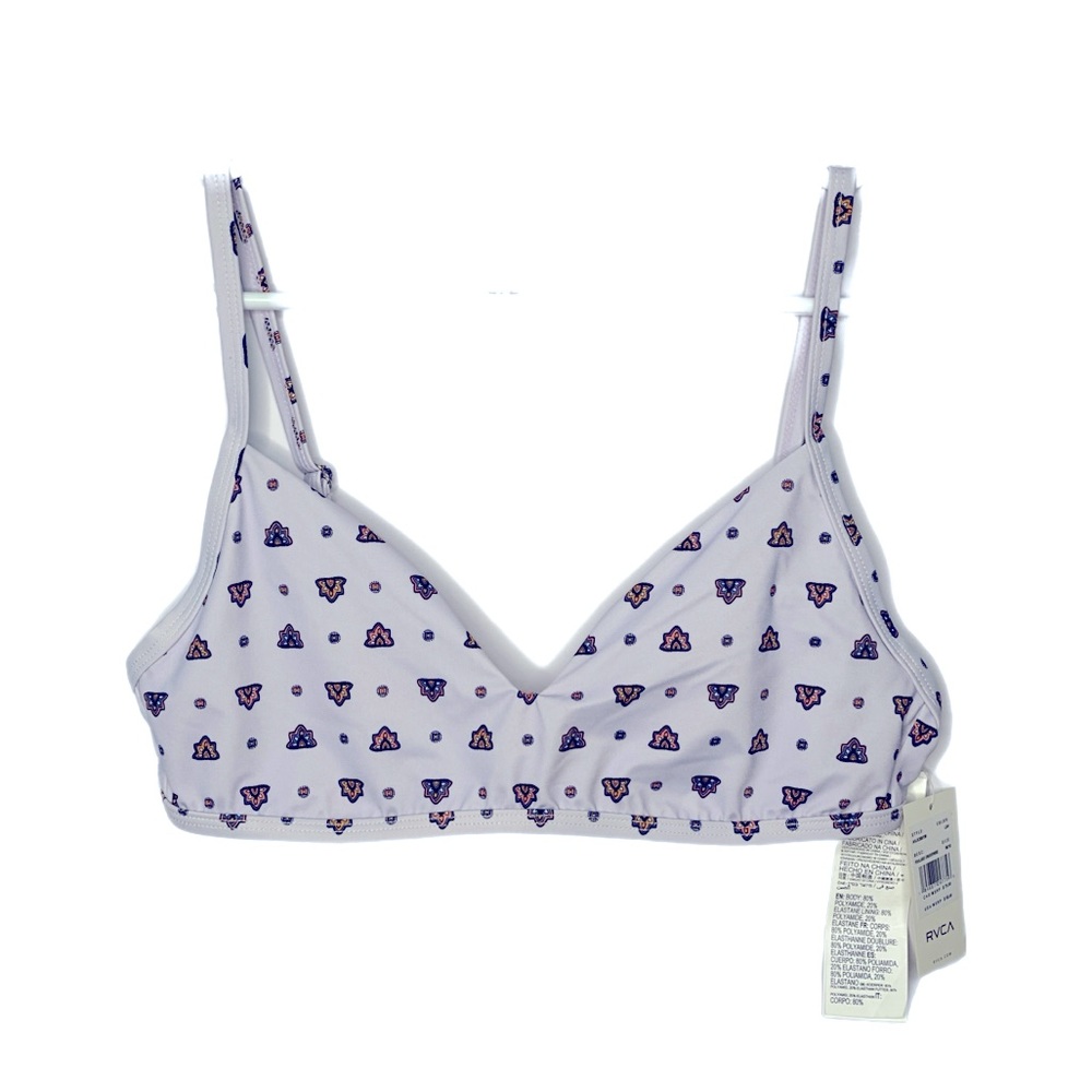 RVCA Womens Purple & Gold Bikini Top, Foulard Underwire Support Size M NWT
